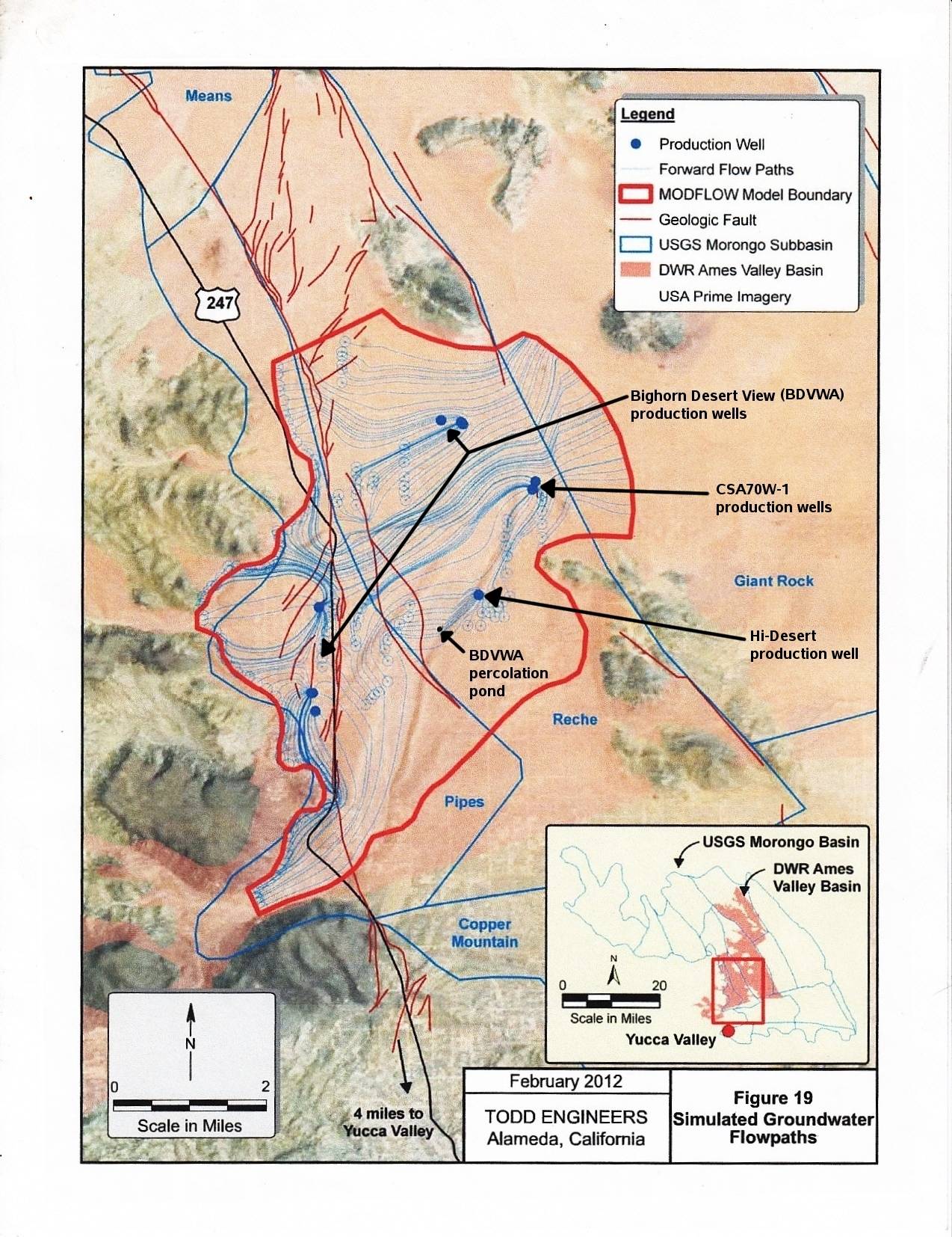 Landers and Flamingo Heights aquifer map.