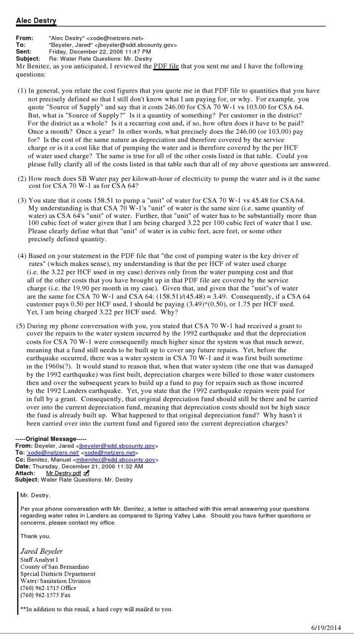 Water Rates Semi Response 20 Dec 2006.